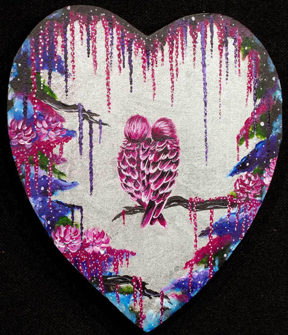 Love Birds - Original SOLD by artist Becky Smith - Wyecliffe Galleries