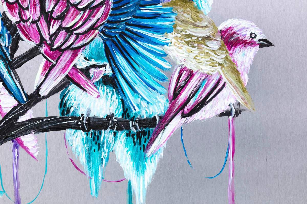 Love Birds - Published Original SOLD by artist Becky Smith - Wyecliffe Galleries