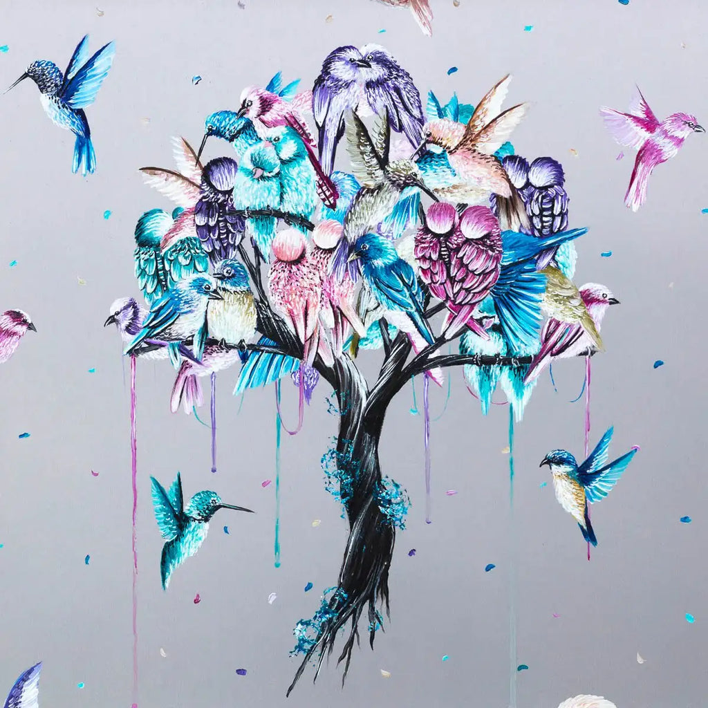 Love Birds - Published Original SOLD by artist Becky Smith - Wyecliffe Galleries