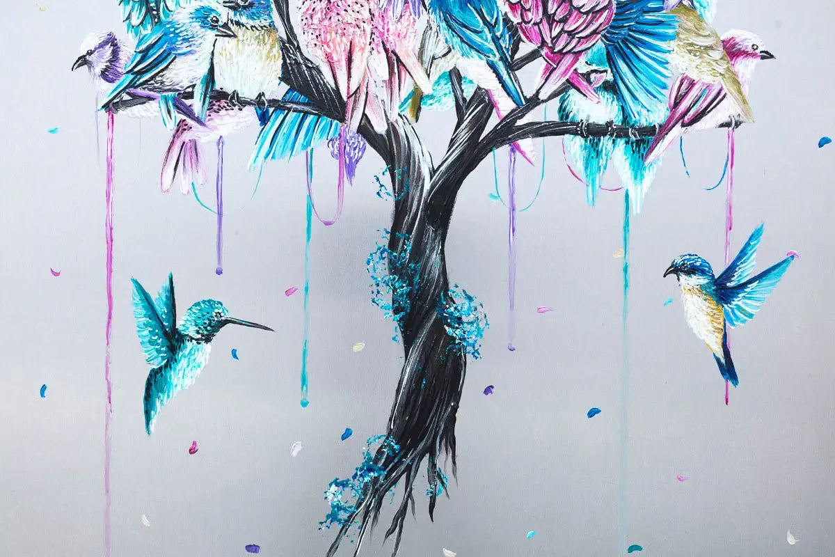 Love Birds - Published Original SOLD by artist Becky Smith - Wyecliffe Galleries