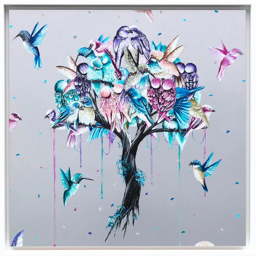 Love Birds - Published Original SOLD by artist Becky Smith - Wyecliffe Galleries