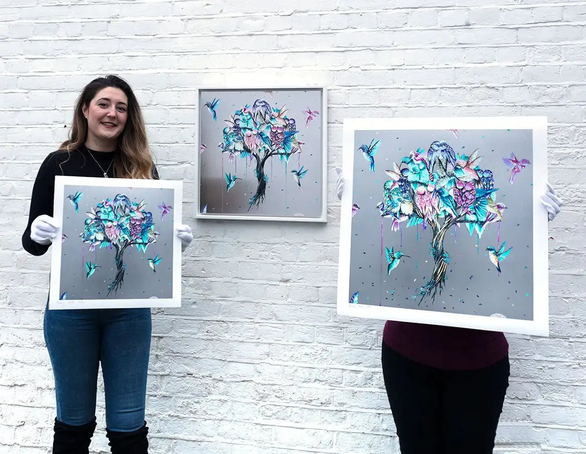 Love Birds - Edition - SOLD by artist Becky Smith - Wyecliffe Galleries