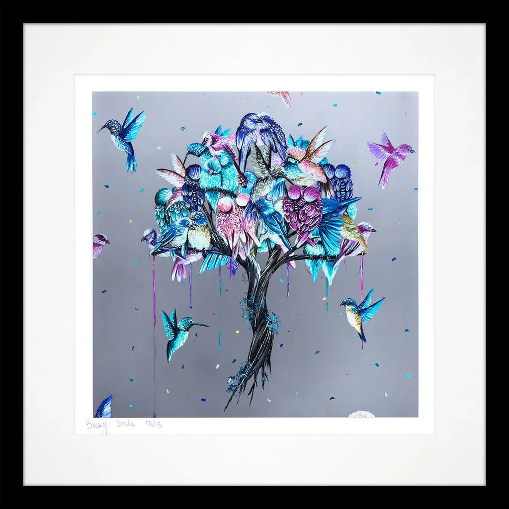 Love Birds - Edition - SOLD by artist Becky Smith - Wyecliffe Galleries