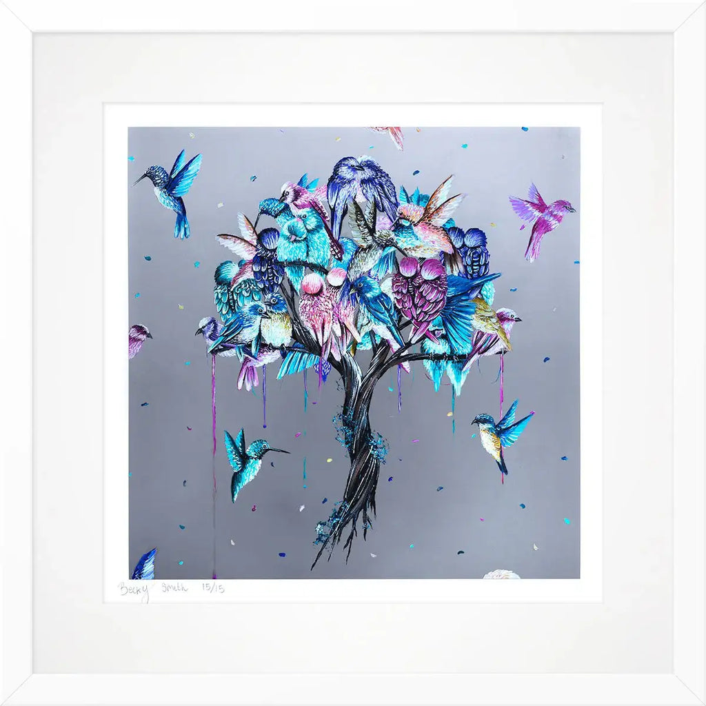 Love Birds - Edition - SOLD by artist Becky Smith - Wyecliffe Galleries