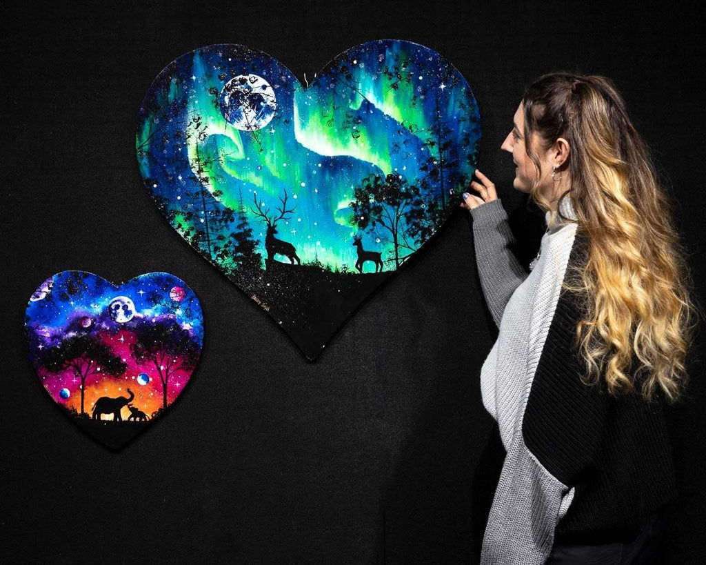 Love Under The Aurora Borealis - Original - SOLD by artist Becky Smith - Wyecliffe Galleries