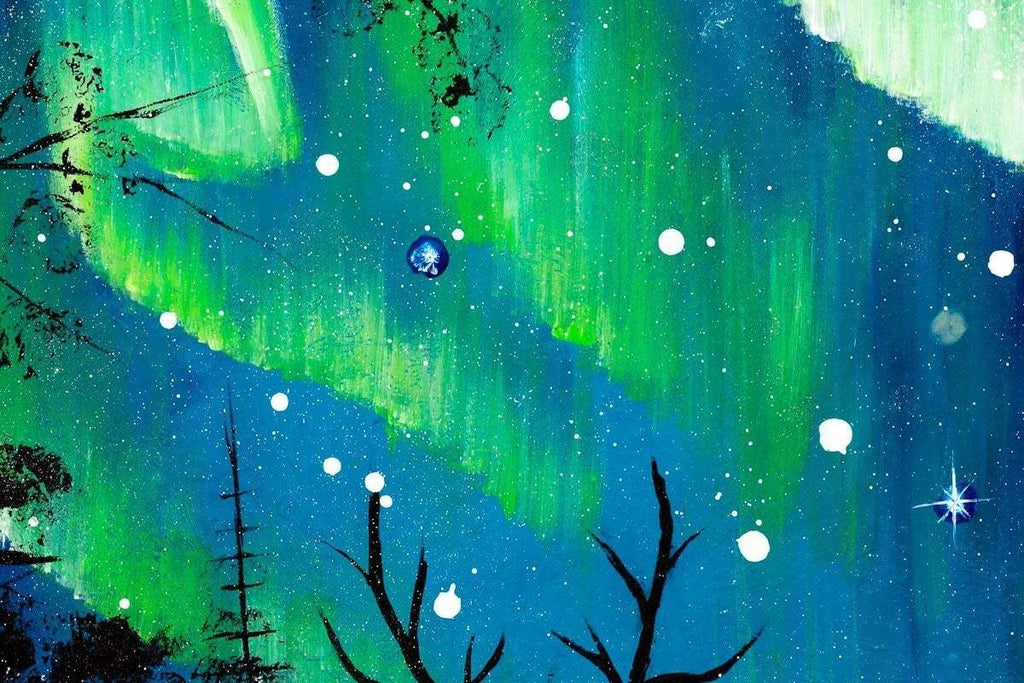 Love Under The Aurora Borealis - Original - SOLD by artist Becky Smith - Wyecliffe Galleries