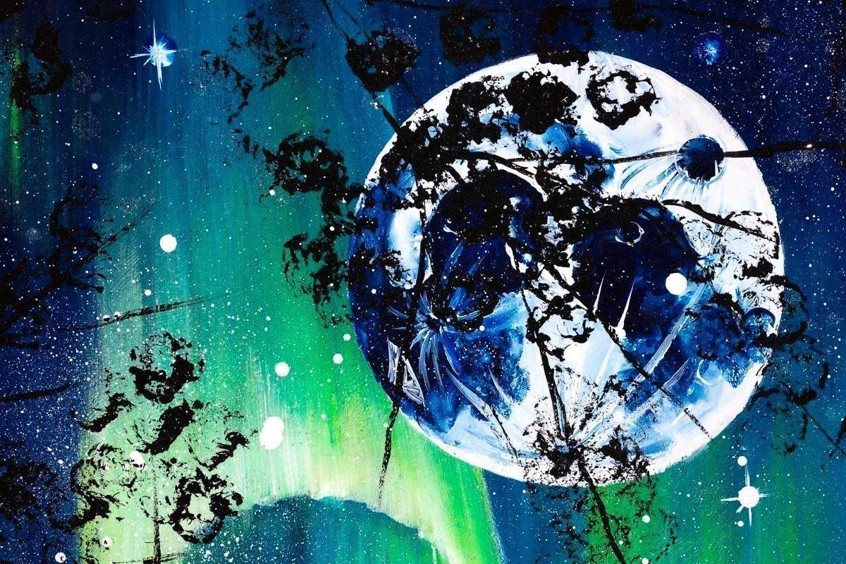 Love Under The Aurora Borealis - Original - SOLD by artist Becky Smith - Wyecliffe Galleries