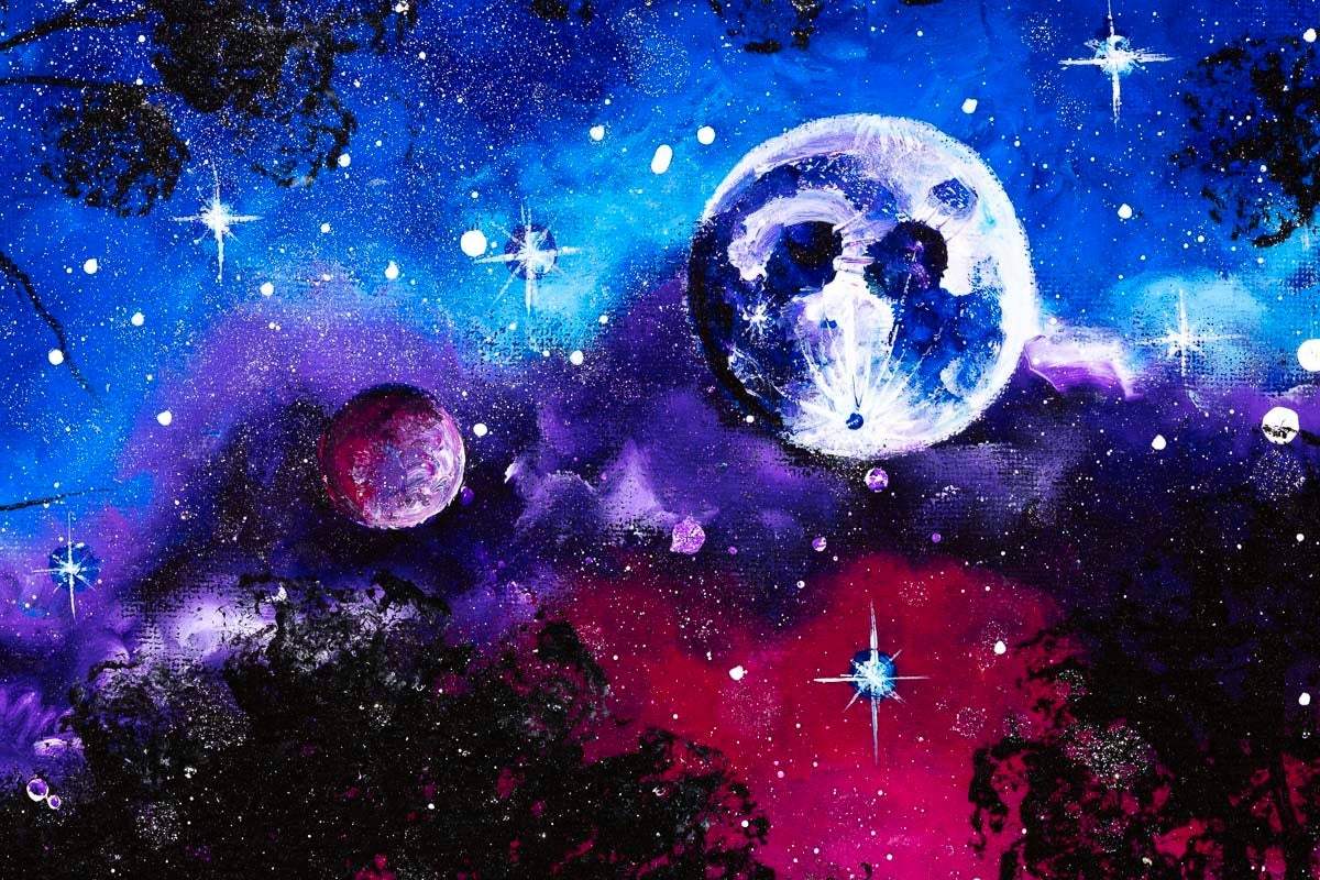 Meet Me Under The Milky Way - Original - SOLD by artist Becky Smith - Wyecliffe Galleries