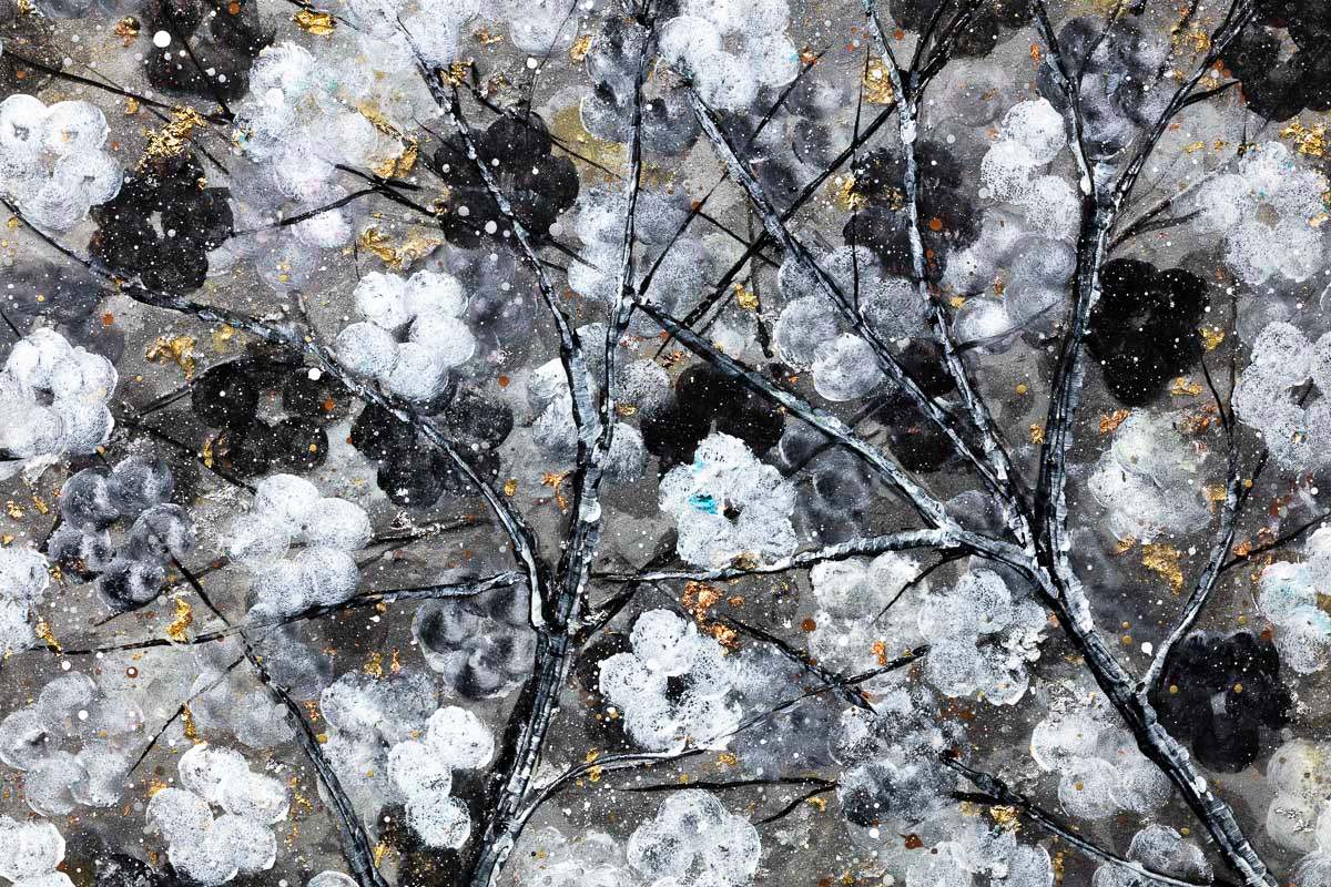 Monochromatic Blossom - Original - SOLD by artist Becky Smith - Wyecliffe Galleries