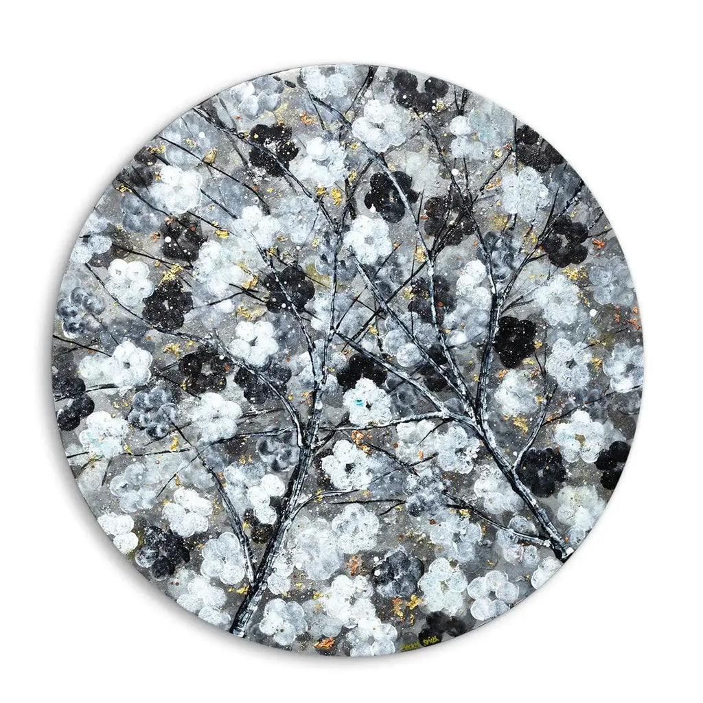 Monochromatic Blossom - Original - SOLD by artist Becky Smith - Wyecliffe Galleries