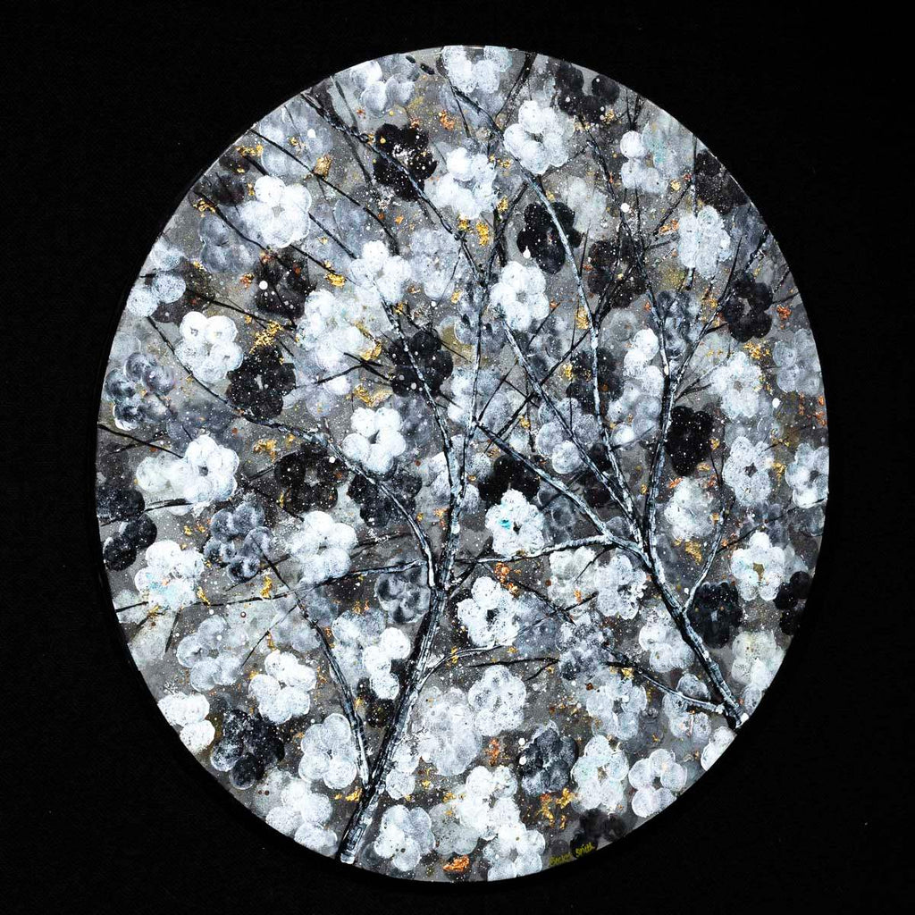 Monochromatic Blossom - Original - SOLD by artist Becky Smith - Wyecliffe Galleries