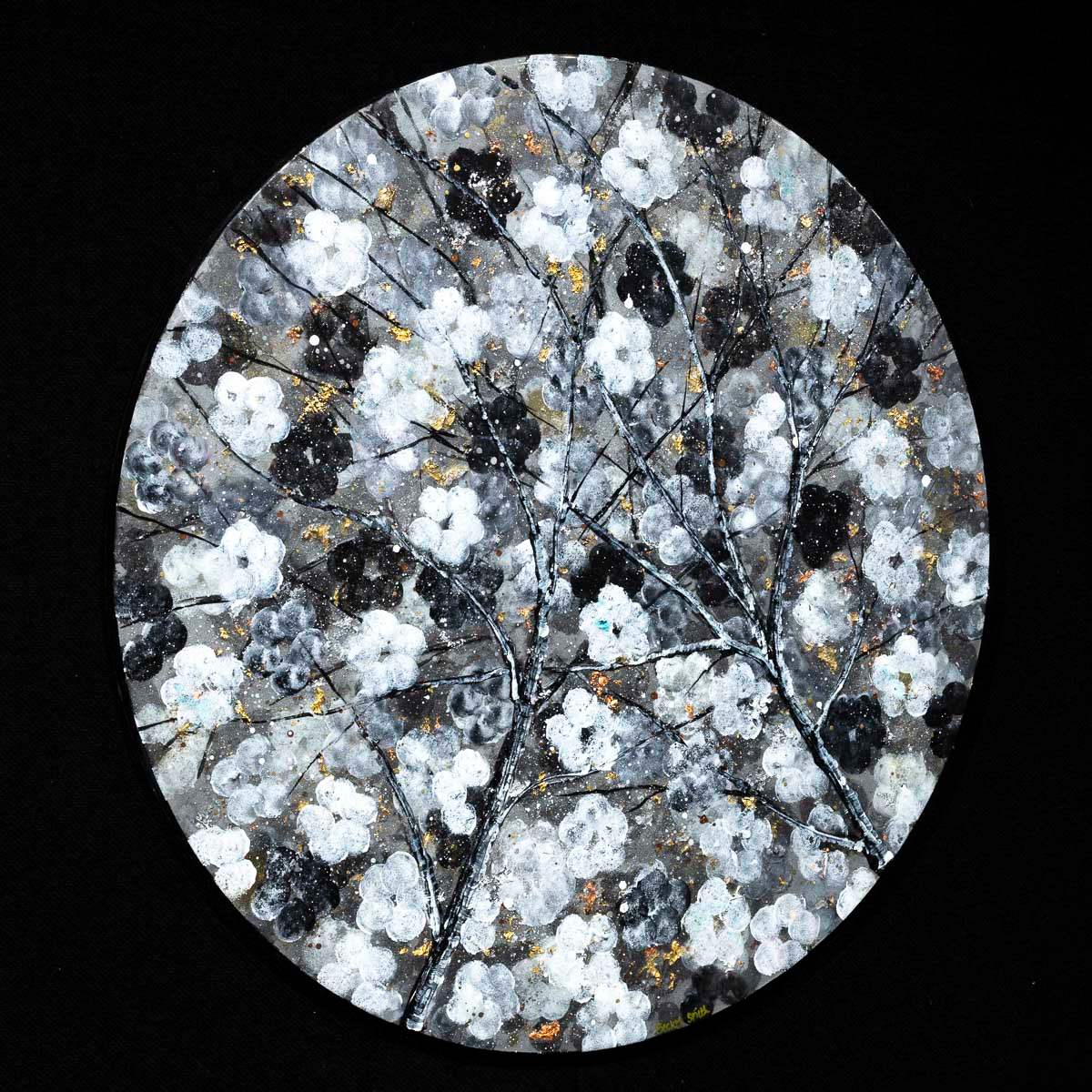 Monochromatic Blossom - Original - SOLD by artist Becky Smith - Wyecliffe Galleries