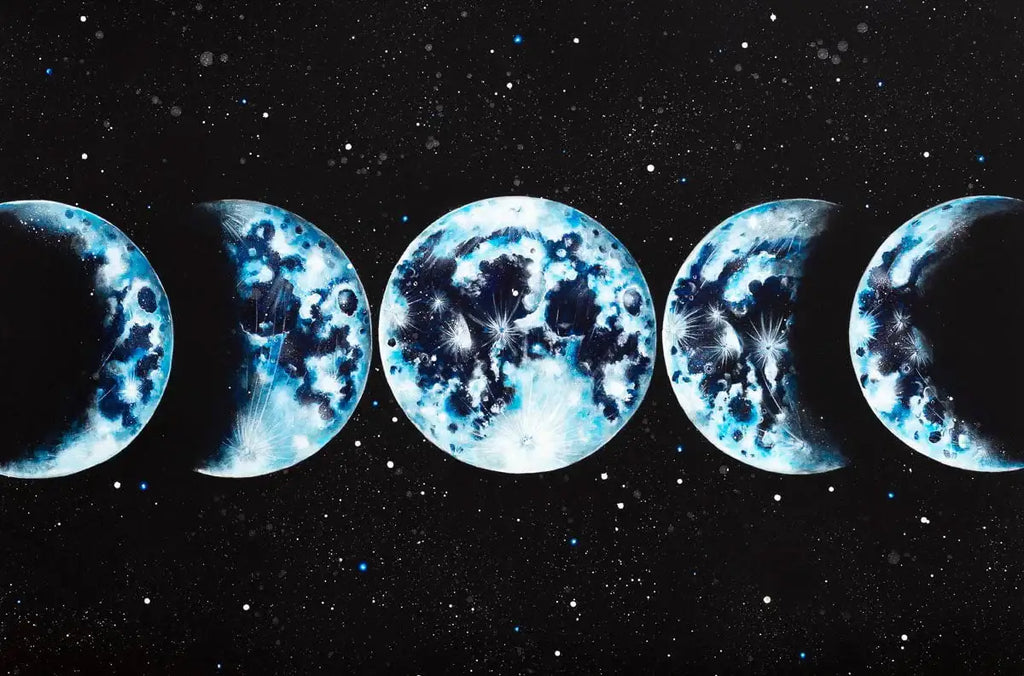 Moon Phases - Published Original - SOLD by artist Becky Smith - Wyecliffe Galleries