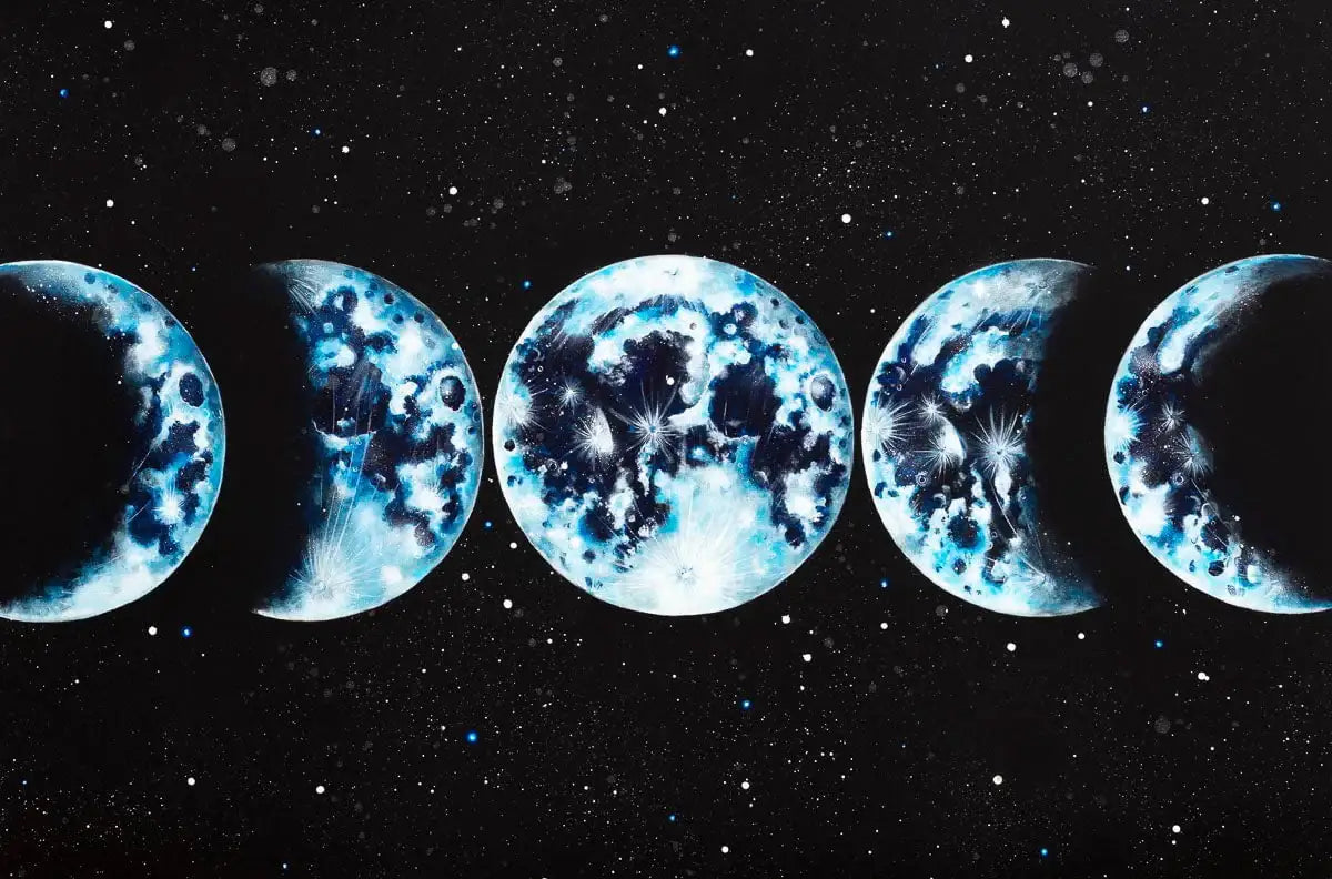 Moon Phases - Published Original - SOLD by artist Becky Smith - Wyecliffe Galleries