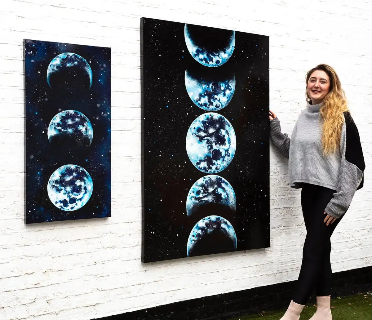 Moon Phases - Published Original - SOLD by artist Becky Smith - Wyecliffe Galleries