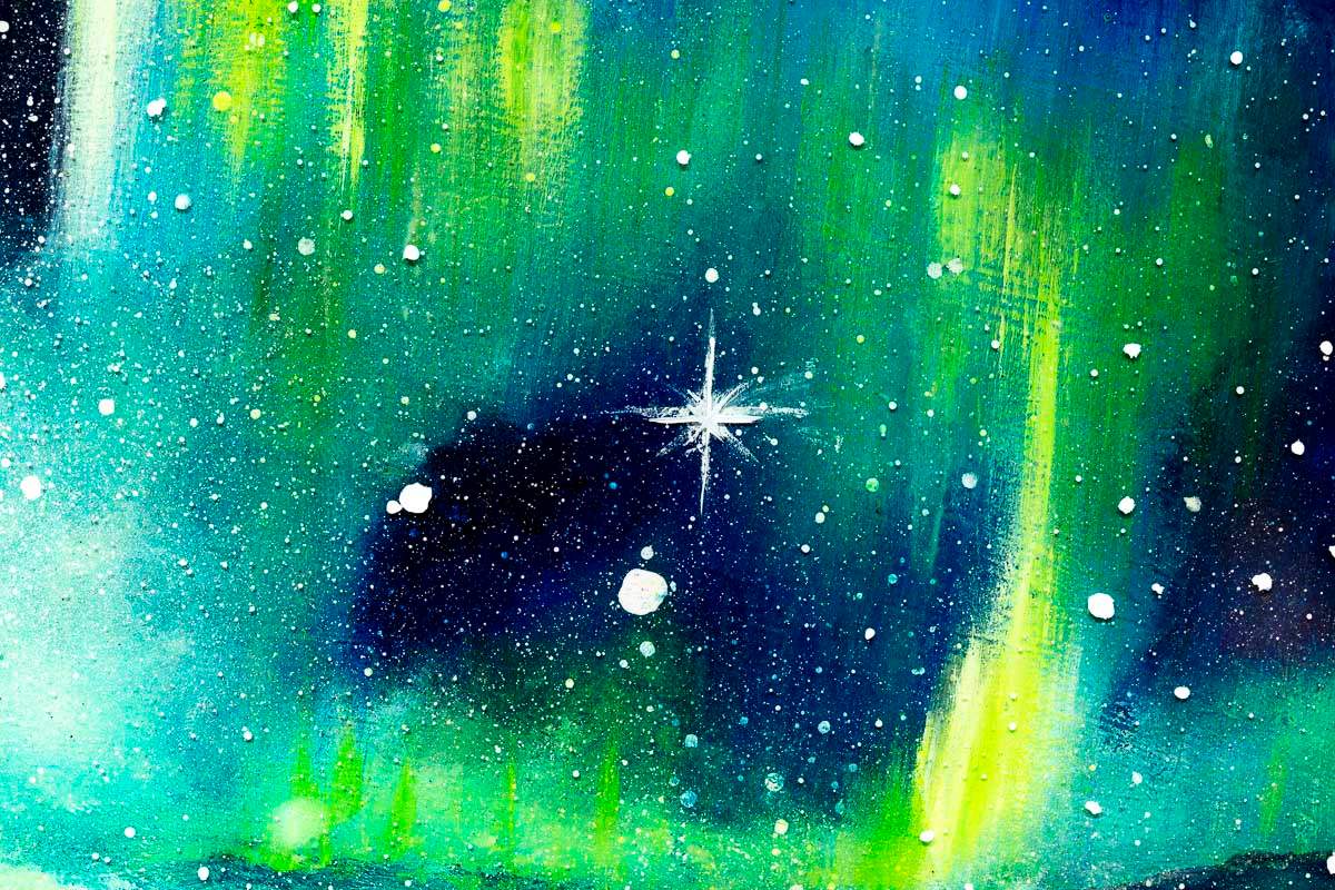 Northern Glow - Original - SOLD by artist Becky Smith - Wyecliffe Galleries