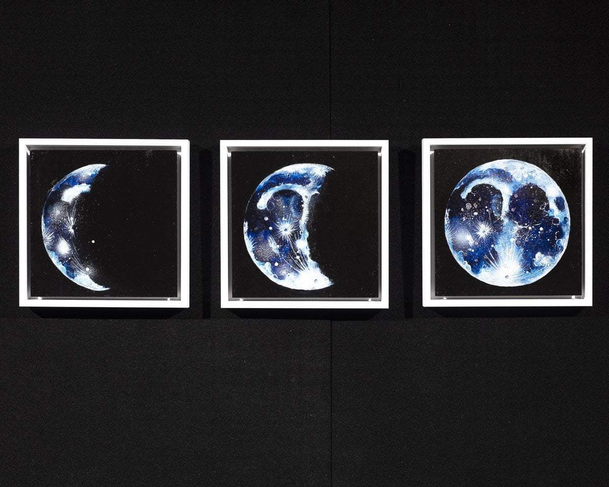 Phases of The Moon - Original Set of 3 - SOLD by artist Becky Smith - Wyecliffe Galleries