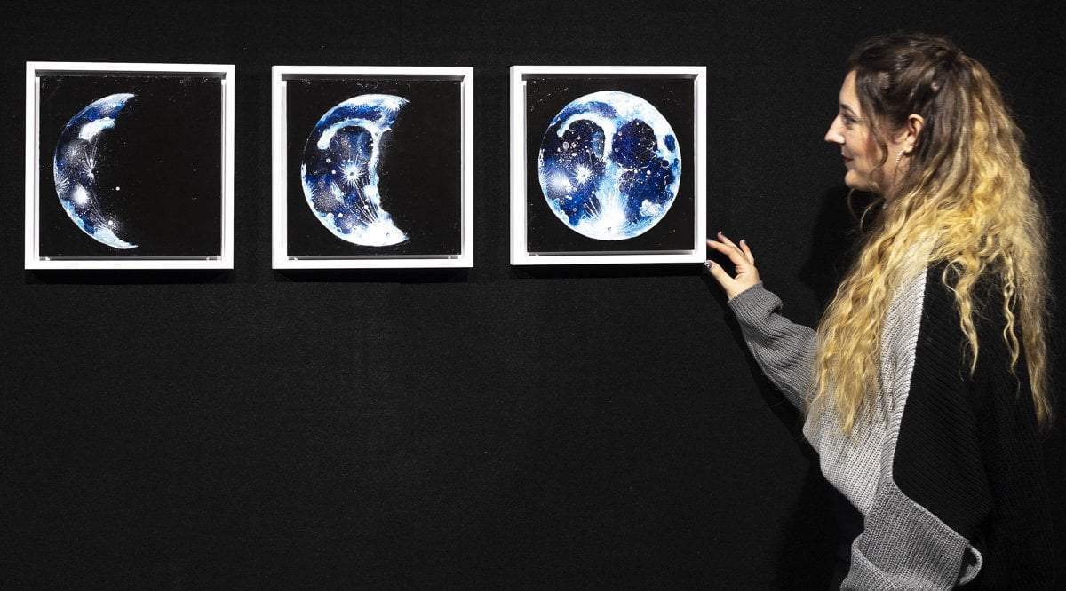 Phases of The Moon - Original Set of 3 - SOLD by artist Becky Smith - Wyecliffe Galleries