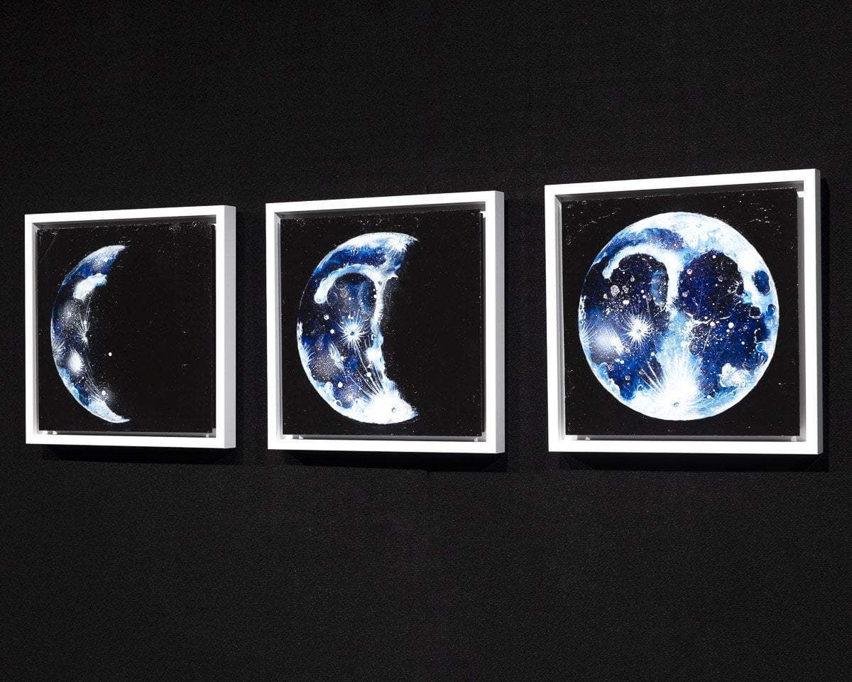 Phases of The Moon - Original Set of 3 - SOLD by artist Becky Smith - Wyecliffe Galleries
