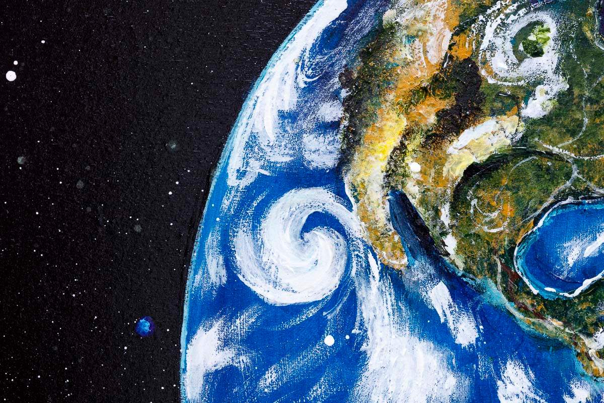 Planet Earth - Original - SOLD by artist Becky Smith - Wyecliffe Galleries