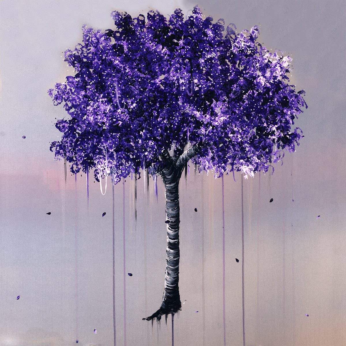 Purple Rain - Original - SOLD by artist Becky Smith - Wyecliffe Galleries