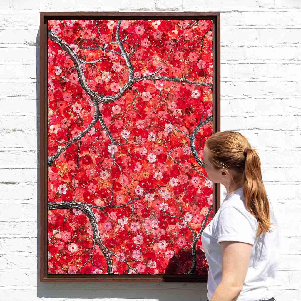 Ruby Blossom - Original - SOLD by artist Becky Smith - Wyecliffe Galleries
