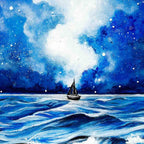 Sails on the Horizon - Original - SOLD by artist Becky Smith - Wyecliffe Galleries