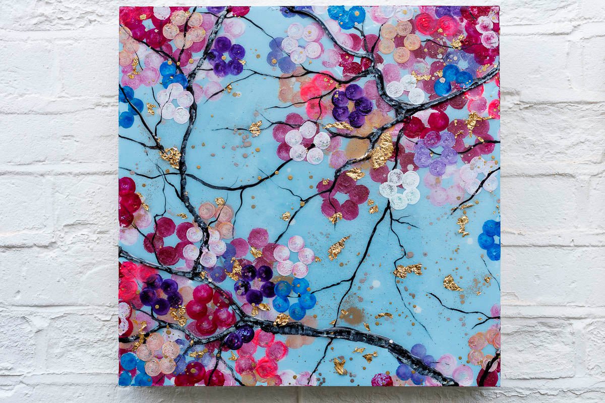 Sakura in Bloom Triptych - Original Becky Smith Original