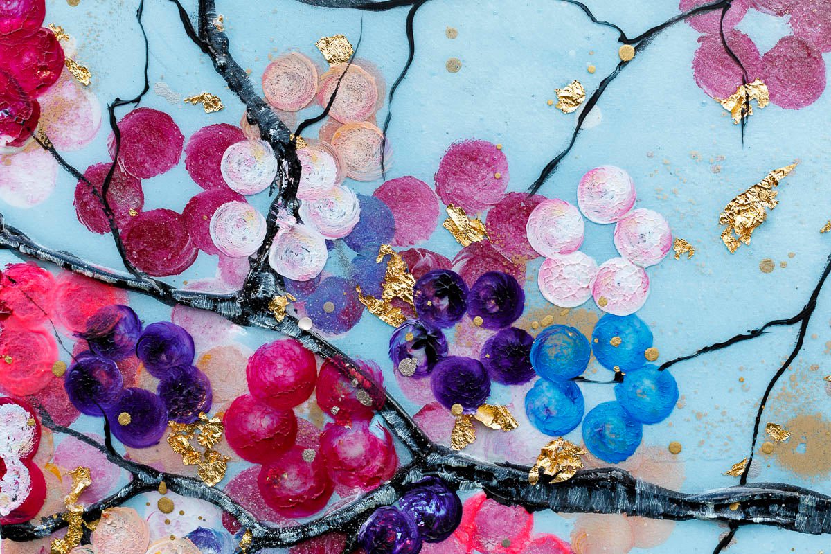 Sakura in Bloom Triptych - Original Becky Smith Original