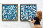 Sapphire Blossom - Diptych SET - Original - SOLD by artist Becky Smith - Wyecliffe Galleries
