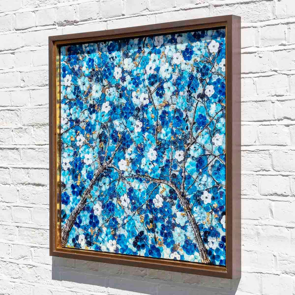 Sapphire Blossom - Diptych SET - Original - SOLD by artist Becky Smith - Wyecliffe Galleries