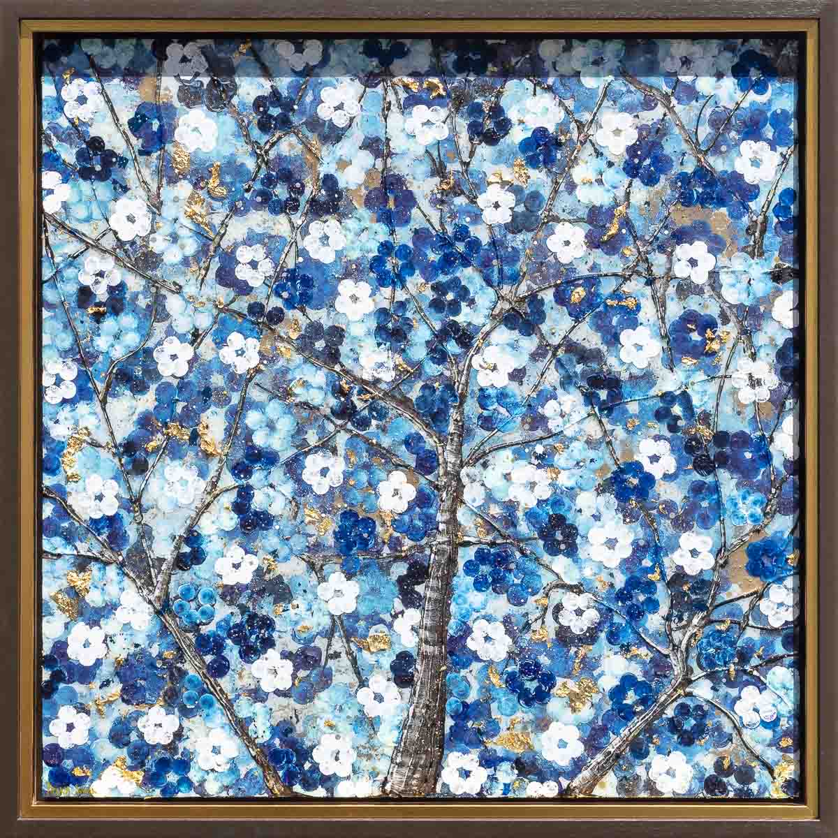 Sapphire Blossom I, II, III - Triptych SET - Original Becky Smith