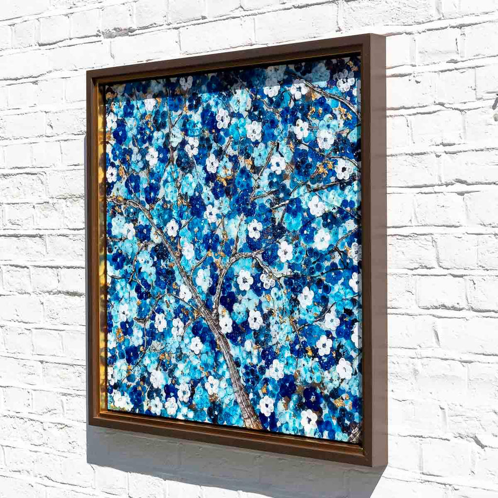 Sapphire Blossom I - Original - SOLD by artist Becky Smith - Wyecliffe Galleries