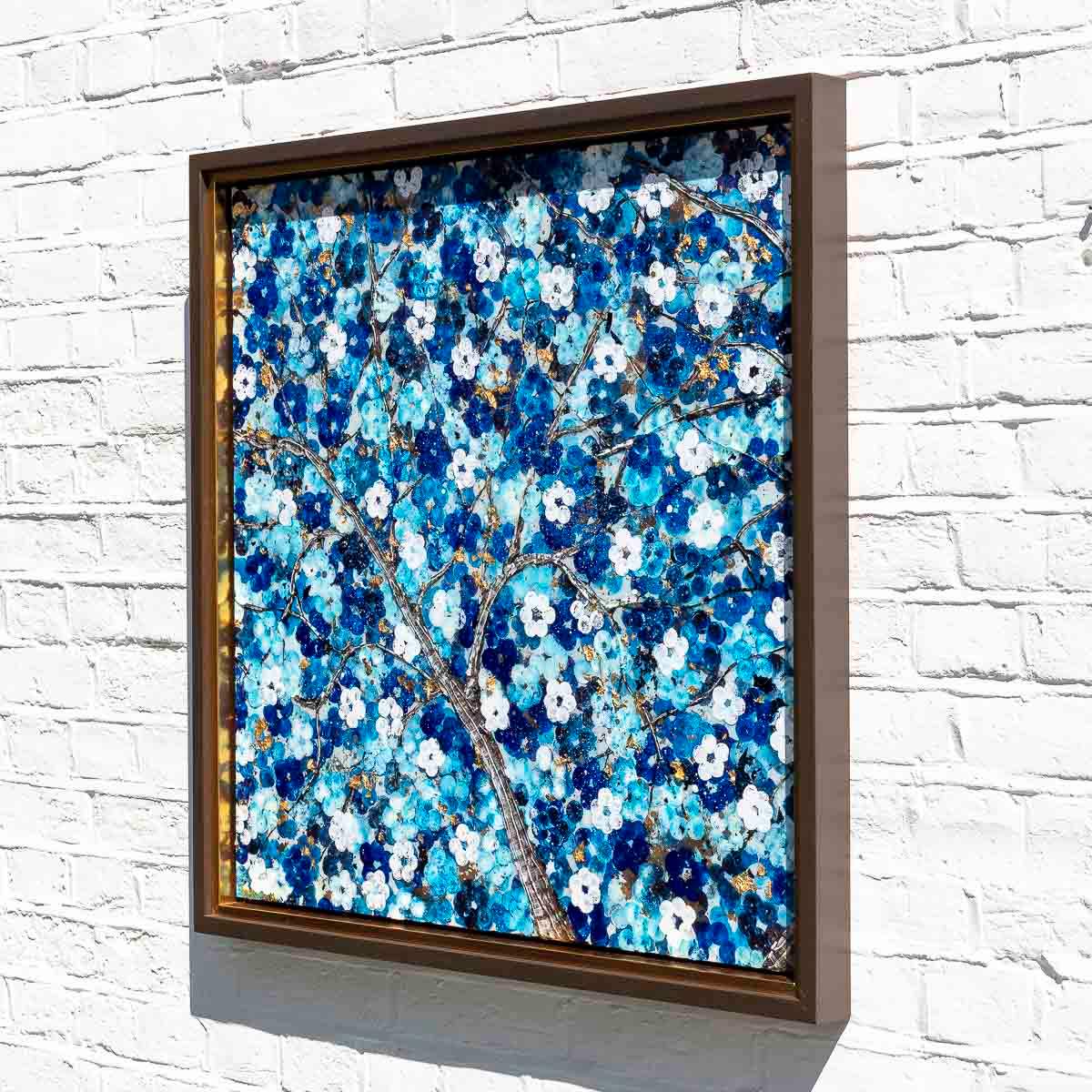 Sapphire Blossom I - Original - SOLD by artist Becky Smith - Wyecliffe Galleries