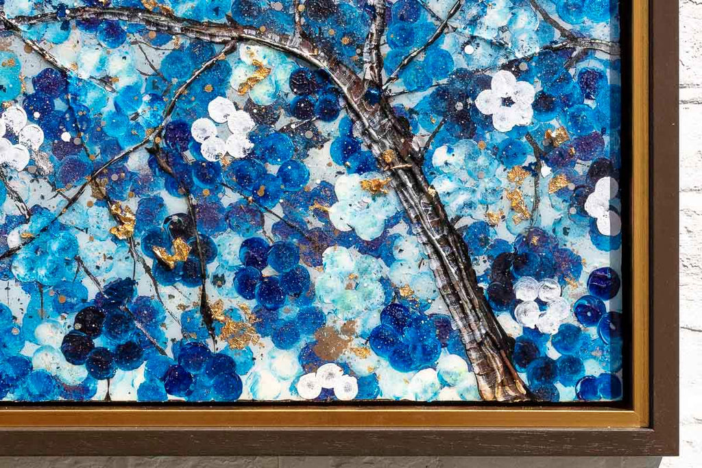 Sapphire Blossom II - Original - SOLD by artist Becky Smith - Wyecliffe Galleries