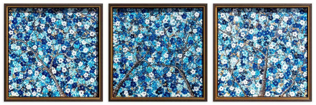 Sapphire Blossom III - Original - SOLD by artist Becky Smith - Wyecliffe Galleries