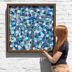 Sapphire Blossom III - Original - SOLD by artist Becky Smith - Wyecliffe Galleries