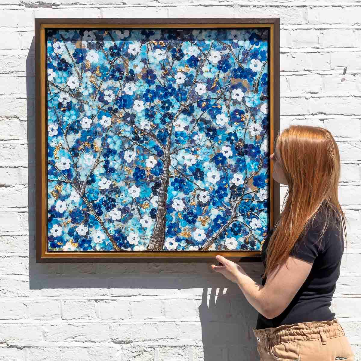 Sapphire Blossom III - Original - SOLD by artist Becky Smith - Wyecliffe Galleries