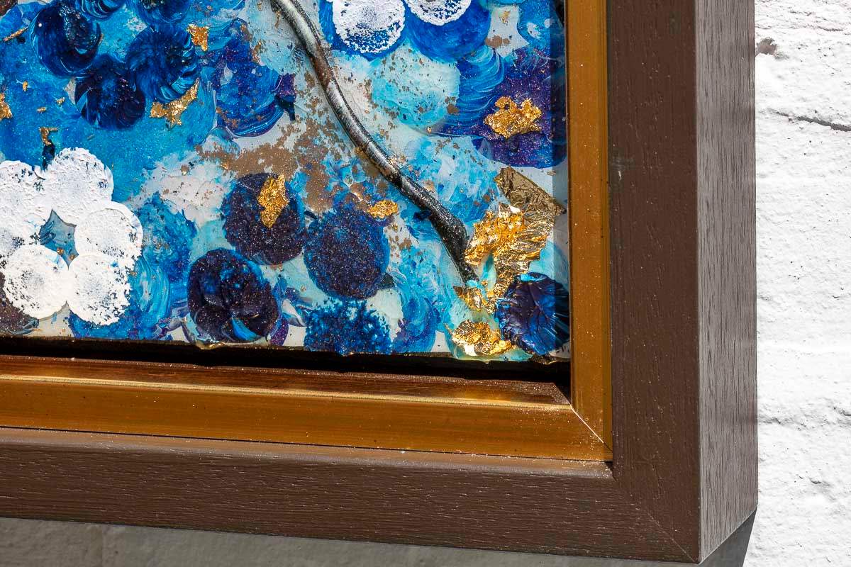 Sapphire Blossom III - Original - SOLD by artist Becky Smith - Wyecliffe Galleries