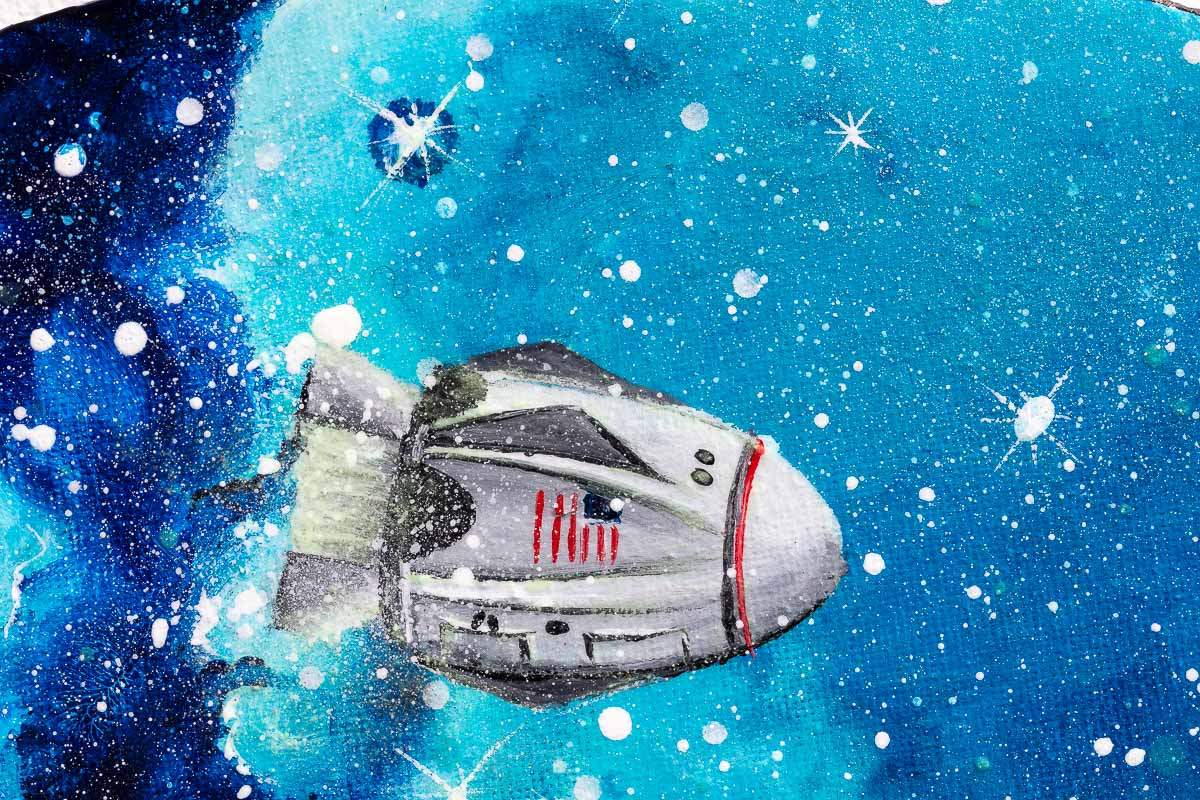 Space Exploration - Original - SOLD by artist Becky Smith - Wyecliffe Galleries