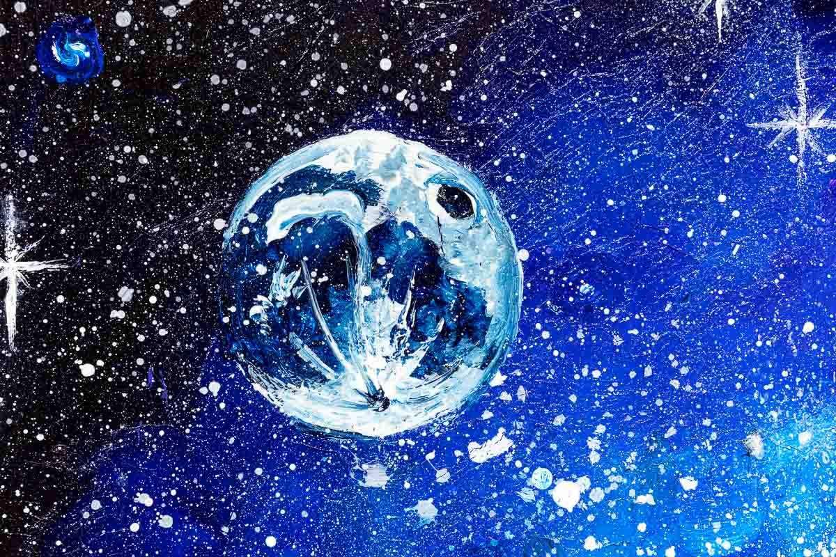 Talking To The Moon - Original - SOLD by artist Becky Smith - Wyecliffe Galleries