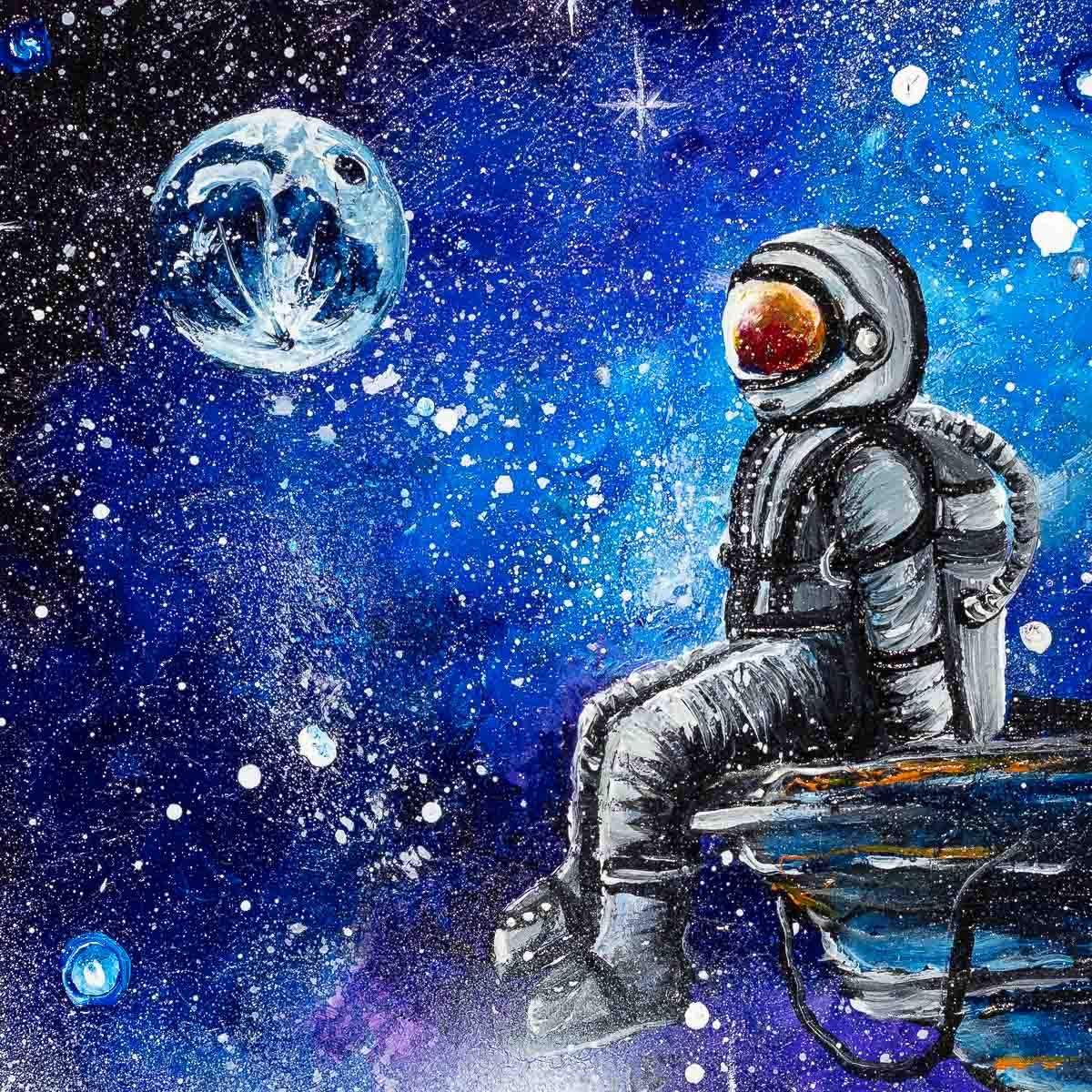 Talking To The Moon - Original - SOLD by artist Becky Smith - Wyecliffe Galleries