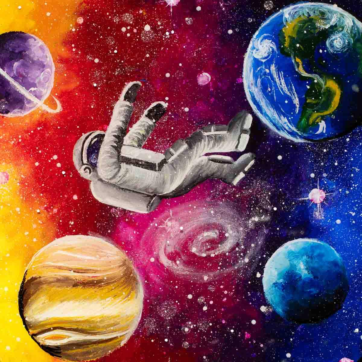 The Colours of Space - Original - SOLD by artist Becky Smith - Wyecliffe Galleries