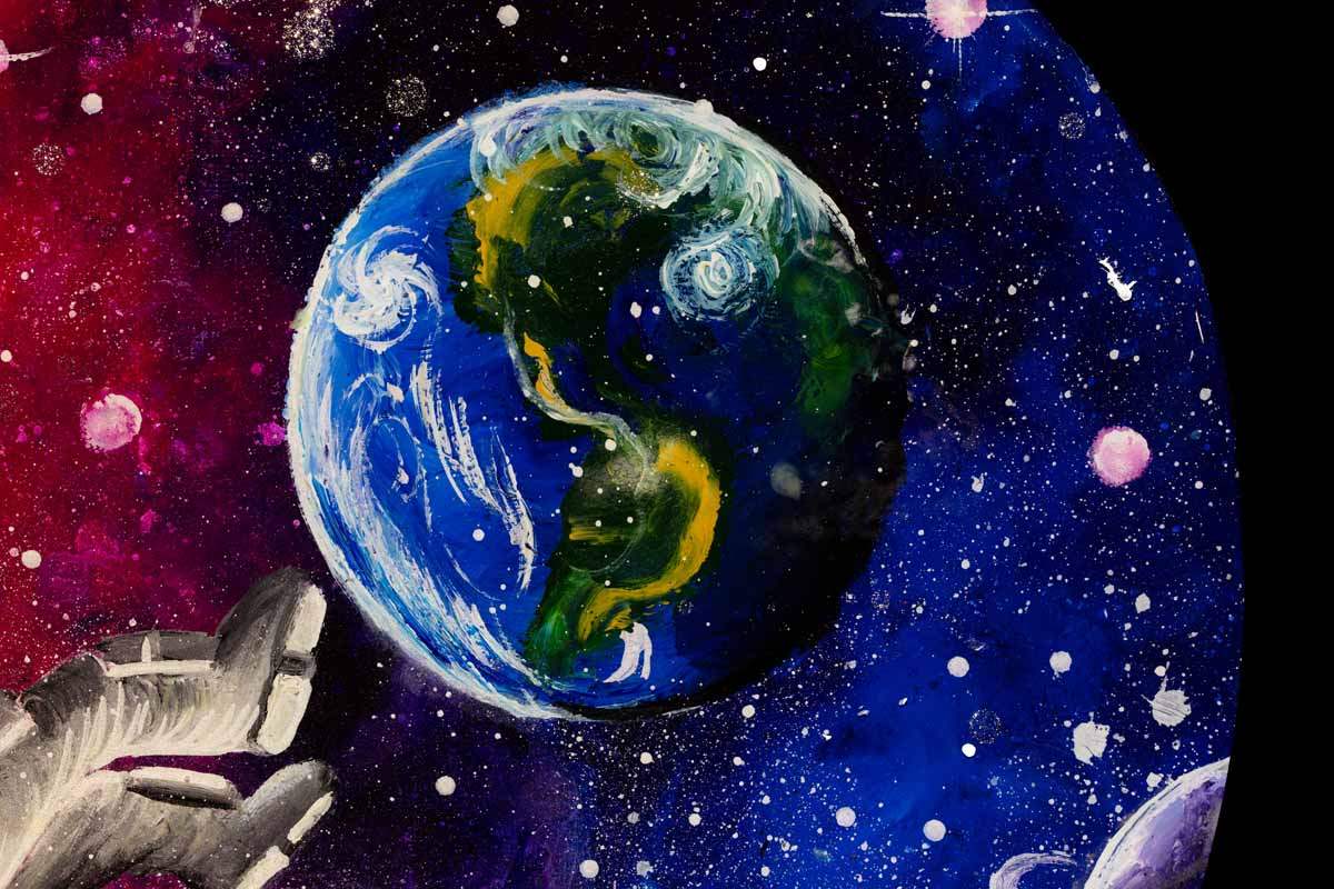 The Colours of Space - Original - SOLD by artist Becky Smith - Wyecliffe Galleries