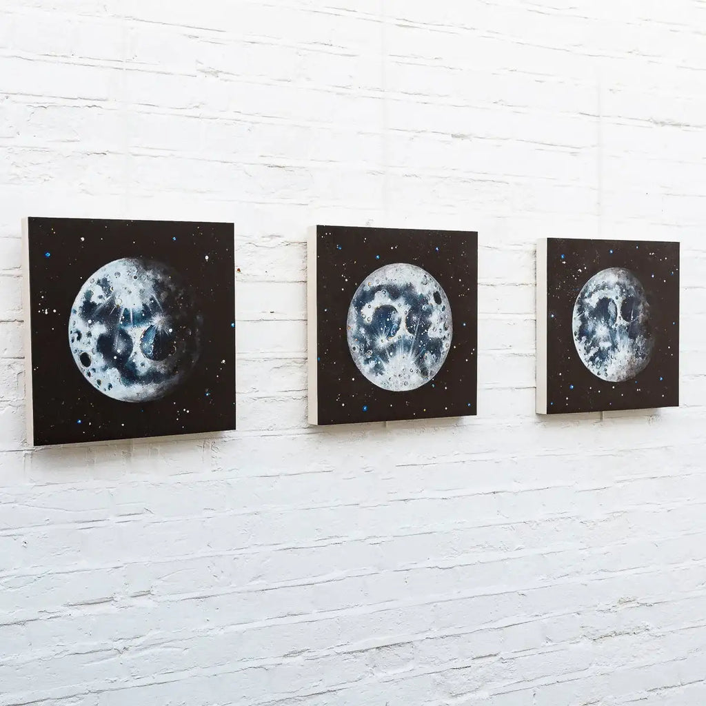 The Glow of the Moon Triptych - Original - SOLD by artist Becky Smith - Wyecliffe Galleries