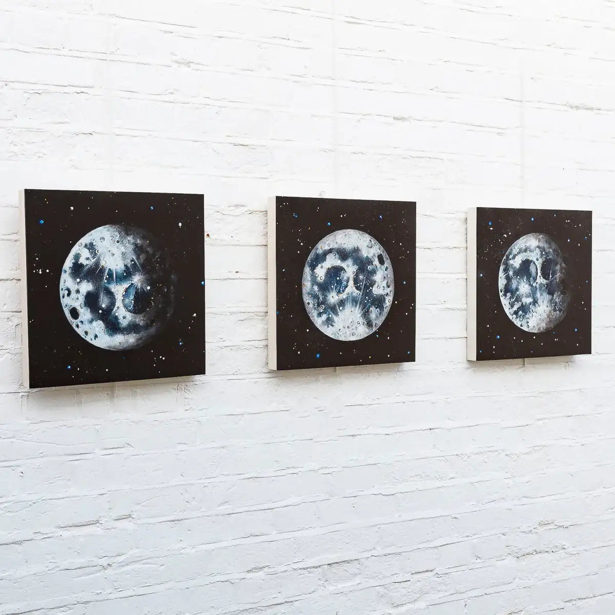 The Glow of the Moon Triptych - Original - SOLD by artist Becky Smith - Wyecliffe Galleries