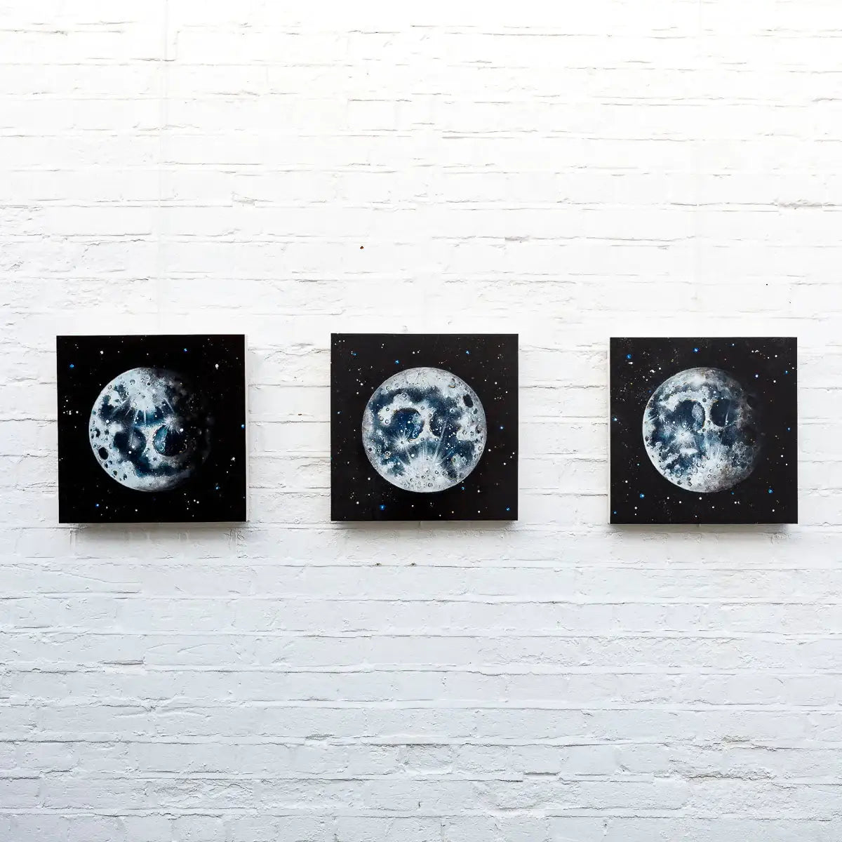 The Glow of the Moon Triptych - Original - SOLD by artist Becky Smith - Wyecliffe Galleries