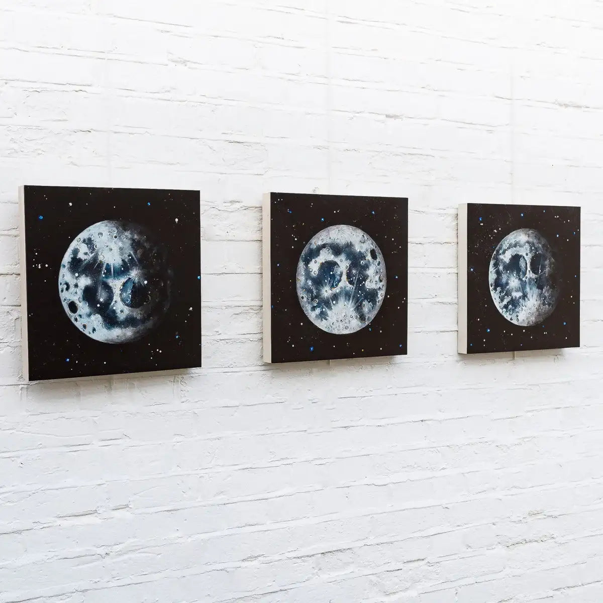 The Glow of the Moon Triptych - Original - SOLD by artist Becky Smith - Wyecliffe Galleries