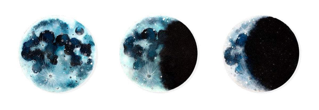 The Lunar Phase Set - Original - SOLD by artist Becky Smith - Wyecliffe Galleries