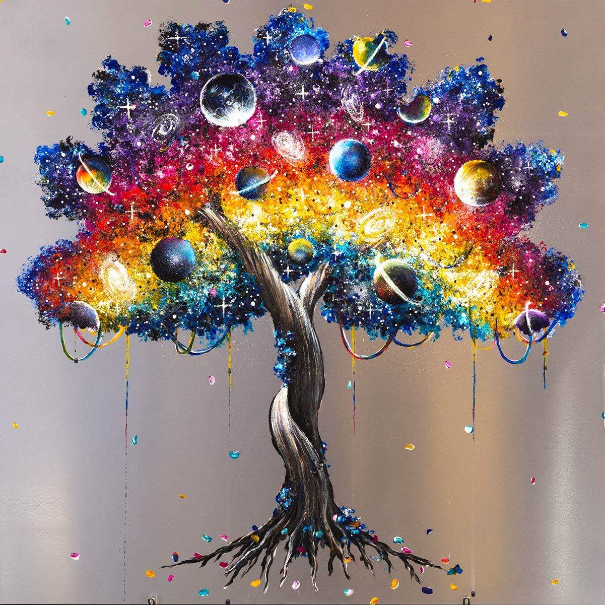 Tree of Colour - SOLD by artist Becky Smith - Wyecliffe Galleries